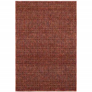 Homeroots Home Decor 3' X 5' Red Gold And Blue Geometric Power Loom Stain Resistant Area Rug