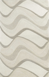 Homeroots Home Decor 3'x5' Ivory Hand Tufted Abstract Waves Indoor Area Rug, Ivory, Hand Tufted