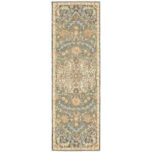 Homeroots Home Decor 2' x 8' Grey Gold Beige Black Brown Abstract Power Loom Stain Resistant Runner Rug