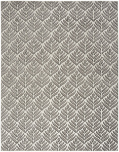 Homeroots Home Decor 8' x 11' Charcoal Floral Stain Resistant Non Skid Area Rug