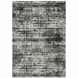 Homeroots Home Decor 4' x 6' Ivory Charcoal Grey Blue Rust and Brown Abstract Power Loom Stain Resistant Area Rug