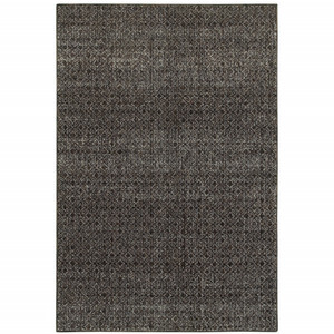 3' X 5' Charcoal Grey And Brown Geometric Power Loom Stain Resistant Area Rug - 606114617143