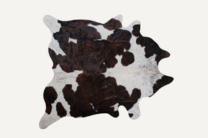 Homeroots Decor 72" x 84" Tricolor Cowhide Rug, Tricolor, 72 x 84 Inches