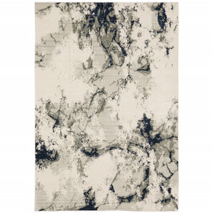 3' X 5' Grey Black And Ivory Abstract Power Loom Stain Resistant Area Rug - 606114619178 3' X 5' Grey Black And Ivory Abstract Power Loom Stain Resistant Area Rug - 606114619178