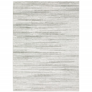 Homeroots Home Decor 5' x 8' Abstract Area Rug, White and Grey, Power Loom Stain Resistant