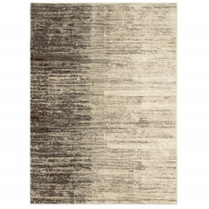 5' X 7' Beige And Grey Abstract Power Loom Stain Resistant Area Rug - 606114599227