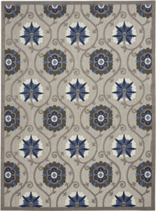 8’ x 11’ Gray and Blue Indoor Outdoor Area Rug - 4512822812526