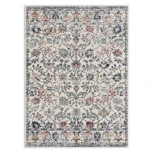 8' X 10' Ivory Floral Area Rug - 606114683889 8' X 10' Ivory Floral Area Rug - 606114683889