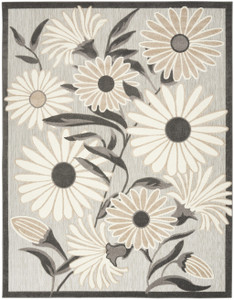 Homeroots Home Decor 9' x 12' Beige Floral Stain Resistant Non Skid Area Rug