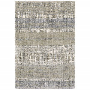 Homeroots Home Decor 5'x8' Grey and Ivory Abstract Lines Area Rug