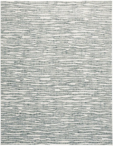 3' X 5' Gray Green And Ivory Striped Distressed Stain Resistant Area Rug