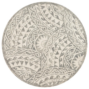 4’ Round Gray Decorative Waves Area Rug - 808230038097 4’ Round Gray Decorative Waves Area Rug - 808230038097