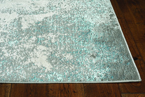 3'x5' Silver Blue Machine Woven Abstract Smudge Indoor Area Rug - 4512822923703