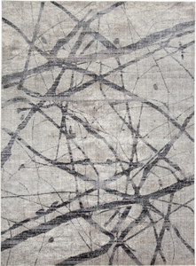 2' X 3' Taupe Gray And Ivory Abstract Stain Resistant Area Rug