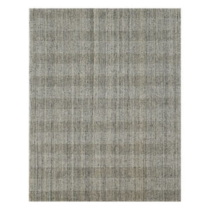 2' X 3' Gray And Beige Wool Plaid Hand Woven Area Rug