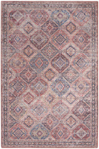 4' X 6' Multicolor Oriental Power Loom Distressed Washable Area Rug - 606114461166