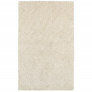 Homeroots Home Decor Modern Shag Ivory Indoor Area Rug, Ivory, 3 x 5 Inch