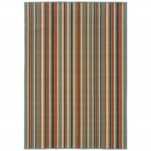 5' X 8' Green Indoor Outdoor Area Rug