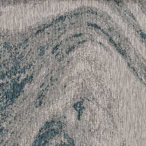 5' x 8' Grey or Teal Abstract Waves Rug - 4512822921860