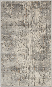 2' X 4' Beige And Grey Abstract Power Loom Non Skid Area Rug - 606114460107