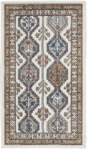 2' X 4' Ivory Southwestern Power Loom Non Skid Area Rug - 606114460794