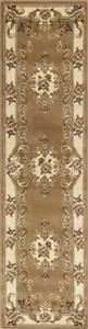 Homeroots Home Decor Beige or Ivory Medallion Runner Rug, 2 x 8 feet
