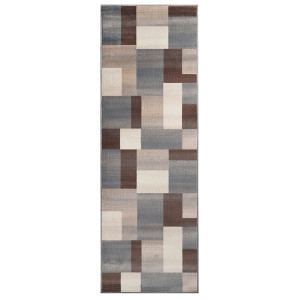 10' Grey Patchwork Stain Resistant Runner Rug - 606114029144 10' Grey Patchwork Stain Resistant Runner Rug - 606114029144