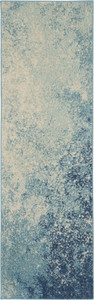 Homeroots Home Decor Light Blue and Ivory Abstract Sky Runner Rug, 2 x 6 Inch