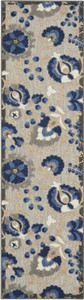 6' Blue And Gray Indoor Outdoor Area Rug - Blue, Gray