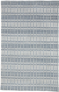 2' X 3' Blue Gray And Ivory Striped Hand Woven Area Rug - 606114108184 2' X 3' Blue Gray And Ivory Striped Hand Woven Area Rug - 606114108184
