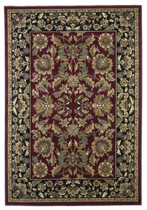 3' X 5' Red And Black Floral Medallion Area Rug