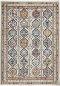 4' X 6' Ivory Southwestern Power Loom Non Skid Area Rug - 606114460824 4' X 6' Ivory Southwestern Power Loom Non Skid Area Rug - 606114460824
