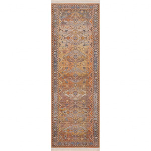 2' X 6' Brown Southwestern Runner Rug