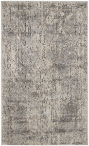 3' X 5' Beige And Grey Abstract Power Loom Non Skid Area Rug Polypropylene Home Accent