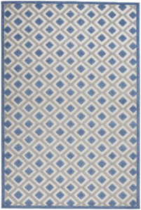 5’ x 8’ Blue and Gray Indoor Outdoor Area Rug - 4512822814858