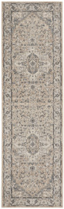 2' X 8' Beige And Grey Oriental Power Loom Non Skid Runner Rug - 606114460206