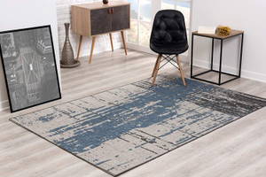 3’ x 5’ Teal Blue Abstract Textured Area Rug - 808230042339 3’ x 5’ Teal Blue Abstract Textured Area Rug - 808230042339