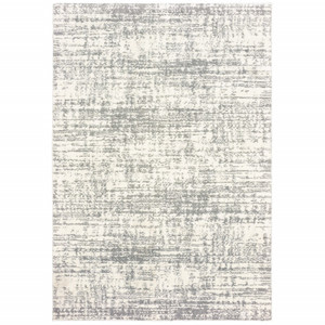 4' X 6' Ivory And Gray Abstract Strokes Area Rug