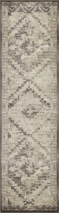8' Gray And Brown Abstract Runner Rug