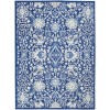5’ x 7’ Navy and Ivory Intricate Floral Area Rug - 4512822826264