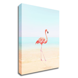 "Flamingo On The Beach Ii" Wrapped Canvas Print Wall Art - 606114546627 "Flamingo On The Beach Ii" Wrapped Canvas Print Wall Art - 606114546627
