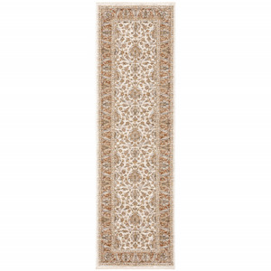 Homeroots Home Decor 2' x 3' Navy Blue Ivory Grey Oriental Printed Stain Resistant Area Rug