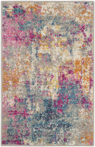 2’ x 3’ Ivory and Multi Abstract Scatter Rug - 4512822824512
