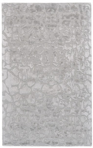 2' X 3' Gray And Silver Abstract Tufted Handmade Area Rug