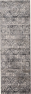 8' Gray Ivory And Taupe Abstract Stain Resistant Runner Rug