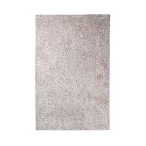 5' X 8' Beige Shag Handmade Area Rug