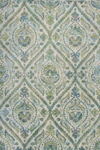 3' X 5' Green Ivory And Teal Medallion Area Rug