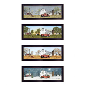 Set Of Four Billy Jacobs Four Seasons Collection V 4-Piece Black Frame 3 Black Framed Print Wall Art - 606114043881