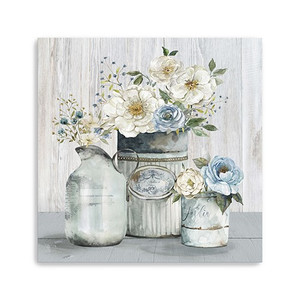 40" Rustic Grey Flowers Canvas Wall Art - 808230015739 40" Rustic Grey Flowers Canvas Wall Art - 808230015739