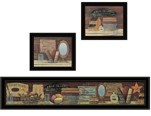 Set Of Three Country Bath Black Framed Print Bathroom Wall Art - 606114669623 Set Of Three Country Bath Black Framed Print Bathroom Wall Art - 606114669623